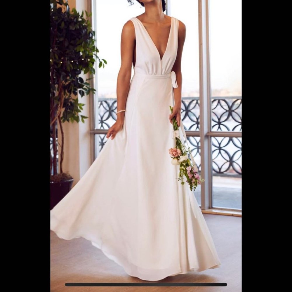 Joanna August Jagger Plunging Wrap Dress - Wedding